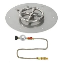 American Fire Glass Match Light Fire Pit Kits, Round Flat Pans -Firepits Direct Store ss rfpmkit p 12 7 11 19
