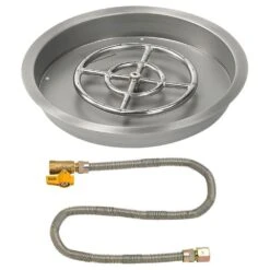 American Fire Glass Match Light Fire Pit Kits, Round Bowl Pans