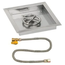 American Fire Glass Match Light Fire Pit Kits, Square Bowl Pans