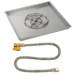 American Fire Glass Match Light Fire Pit Kits, Square Bowl Pans -Firepits Direct Store ss sqpmkit n 36 5 11 19