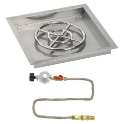 American Fire Glass Match Light Fire Pit Kits, Square Bowl Pans -Firepits Direct Store ss sqpmkit p 18 3 11 19