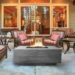 Prism Hardscapes PH-407 Tavola 3 Concrete Gas Fire Pit, 48x48-Inch -Firepits Direct Store tavola 3 ls b 04 22 1