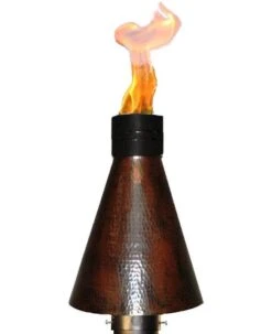 HPC Fire Hammered Copper Match Light Torch Head With 8-Foot Post